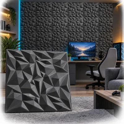Produktbild von 3D Paneele Wandpaneele Polystyrol XPS – Styropor Verkleidung für Wand & Decke – 50x50 cm (0,25 m²) – Leicht, Flexibel & Einfach zu Montieren, KI-generiertes Bild