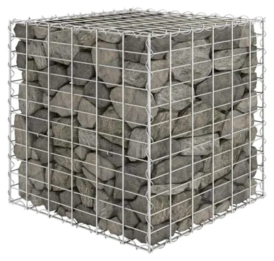 Produktbild von Gabionen-Hochbeet aus Stahldraht 60x60x60 cm, Palettenrahmen, Hochteich, Gemüsebeet, Kräuterregal für Balkon, Blumenbeet, Kräuterspirale, Tomatenbeet, Pflanzhochbeet