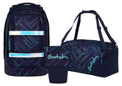 Produktbild von Satch, Schulrucksack-Set PACK Purple Laser 3-teilig, ab 5. Klasse