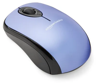 Immagine prodotto di Mouse wireless Amazon Basics con ricevitore USB nano, colore blu
