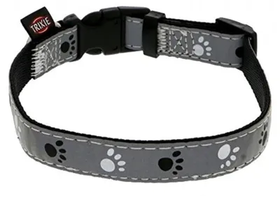 Produktbild von TRIXIE Silver Reflect Halsband – L–XL, 40–65 cm/25 mm – schwarz/Silbergrau