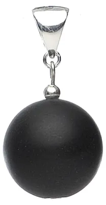 Produktbild von Anhänger aus Onyx matt & 925er Silber Kugel schwarz glatt Kettenanhänger für Damen