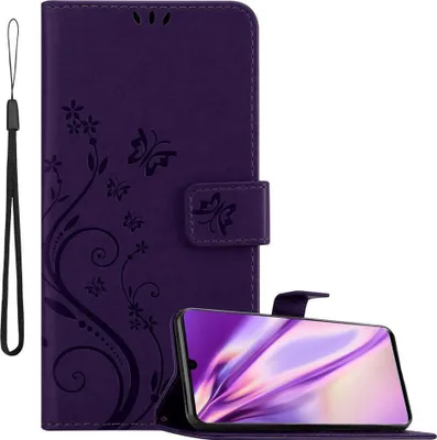 Immagine prodotto di Cadorabo cover per Huawei P30 cover protettiva in viola cover protettiva cover per telefono cellulare cover fiori custodia fiore