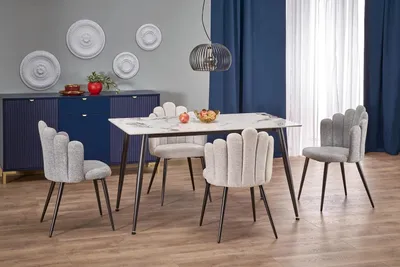 Produktbild von Tisch EMILIO 140 Weißer Marmor / Schwarz