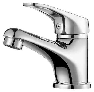 Productafbeelding van Wasbakarmatuur voor badkamer, met koud- en warmwateraansluiting, waterbesparend, chroom