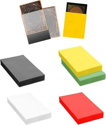 Image de Pochettes de protection pour cartes - 250 pièces - Format standard 66 x 91 - Pochettes en carton épais pour jeux de société et cartes à collectionner - Cartes à collectionner (couleurs assorties)