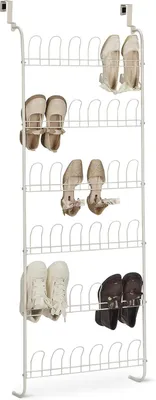 Imagen del producto de Estante para zapatos de puerta – Estante para zapatos de puerta con capacidad para 18 pares – Metal – Blanco