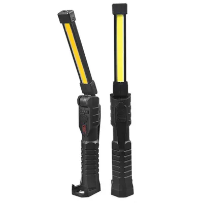 Produktbild von LED Arbeitsleuchte mit Magnet&Haken,zusammenklappbar USB Aufladbar Taschenlampe,360° Drehbare COB Arbeitsleuchte für Auto,Camping,Notfall (2 Stück)