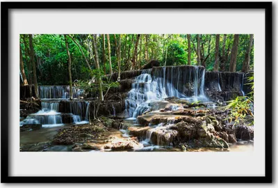 Produktbild von Bild 60x40 MDF-Rahmen Wandkunst Wald Wasserfall Natur