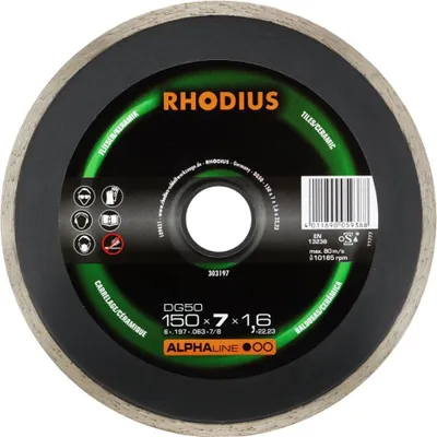 Zdjęcie produktu dla Rhodius 303197 Diamond cutting disc 150 mm 1 pc(s) Tiles, Ceramic
