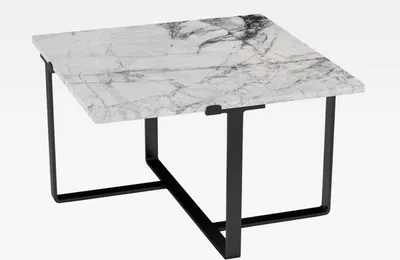 Produktbild von Casa Padrino Luxus Couchtisch Schwarz / Weiß 73 x 73 x H. 40 cm - Moderner quadratischer Wohnzimmertisch mit Marmorplatte - Luxus Wohnzimmer Möbel