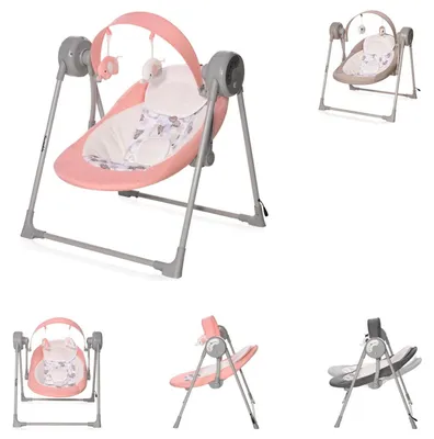 Obrázek produktu pro Dětské hopsadlo Lorelli Twinkle skládací hudební houpačka s funkcí časovače a dálkovým ovládáním růžová