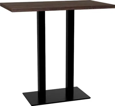 Produktbild von Gastro Stehtisch 140x80 cm | Walnuss | Gusseisen Gestell