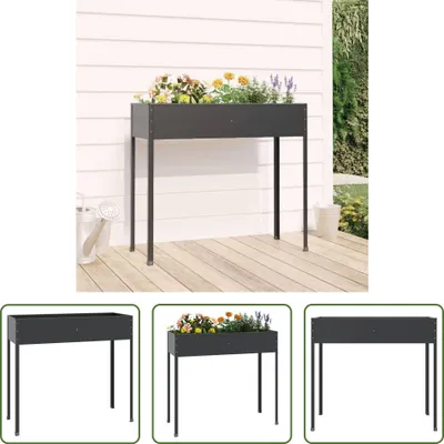 Obrázok produktu pre The Living Store Kvetináč Antracit 100,5x40,5x90 cm Pozinkovaná oceľ