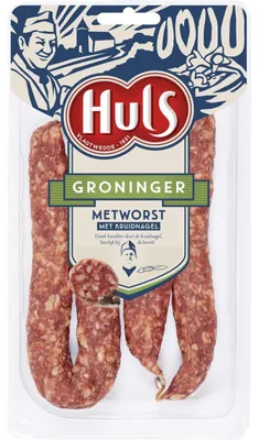 Image de Huls Groninger Metworst 220g – saucisse crue traditionnelle hollandaise, copieuse