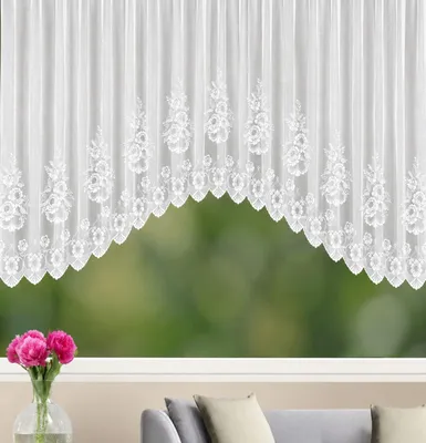 Produktbild von Fertigstore C-Bogen "Florentina" weiß mit Faltenband - Größe (HxB): 145x750cm