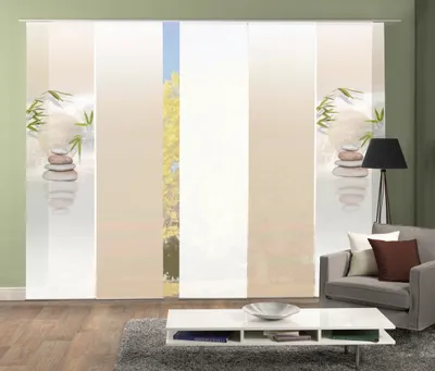 Produktbild von 087406 Schiebegardine BUDA, blickdicht, Motiv+Farbverlauf 245x60