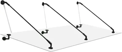 Immagine prodotto di Glaszentrum Hagen - 200x90 cm Schizzo di vetro trasparente - Trasparente con supporto nero. supporto nero