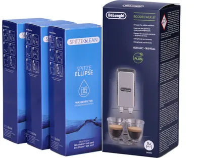 Produktbild von Spitze Clean 3x Wasserfilter DeLonghi DLS C002 SER3017 + Entkalker + Bürste