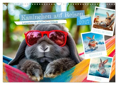 Produktbild von Kaninchen auf Reisen (Wandkalender 2027 DIN A3 quer), CALVENDO Monatskalender