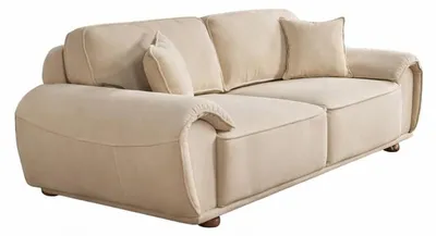 Produktbild von Wohnzimmer-Set 3-Sitzer-Sofa Moderner Stil Holzbeine Weiches Sessel