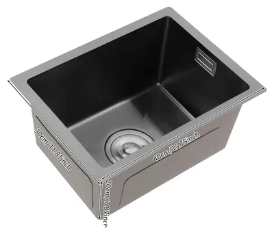 Immagine prodotto di Lavello da cucina, acciaio inox, vasca singola, nero