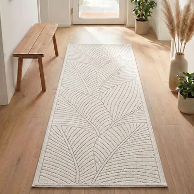 Produktbild von Carpetsale24 Outdoor Teppich, Modern Boho Design, 3D Effekt, Robust und UV-Beständig, ideal für Terrasse Wohnzimmer & Küche, Grösse: 80x250 cm