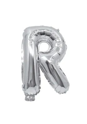 Image de Ballon en forme de lettre "R", argenté, de 32 cm