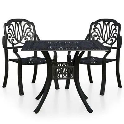 Obrázek produktu pro vidaXL 3dílná sada Bistro Set Cast Aluminium Black