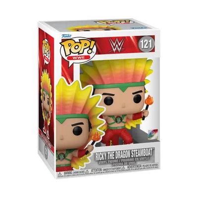 A Funko Pop! WWE Ricky Steamboat vinyl figure in its packaging.