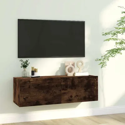 Obrázek produktu pro The Living Store TV nástěnná skříňka kouřový dub 100x30x30 cm materiál na bázi dřeva