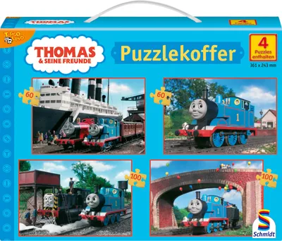 Image de Schmidt Spiele - Coffret de puzzles Thomas & ses amis, 2 x 60 / 2 x 100 pièces