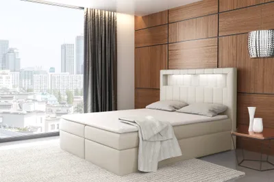 Produktbild von Boxspringbett Schlafzimmerbett STORM 180x200cm inkl.LED
