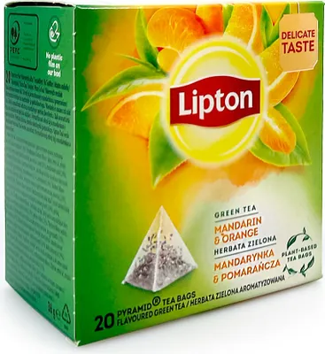 Produktbild von Lipton Grüner Tee Mandarine & Orange, 20er Pack