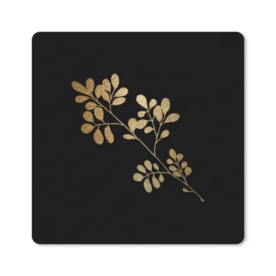 Produktbild von MuchoWow® Mauspad Mousepad Gold - Pflanze - Blätter 30x30 cm - Mousepads - Maus Mat - Pad - Mausunterlage - Gaming