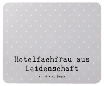 Produktbild von Mr. & Mrs. Panda Mouse Pad Hotelfachfrau Leidenschaft - Grau Pastell - Geschenk, mausteppich, Lustig, Ausbildung, Mousepad, Witzig, mousematte, Mauspad, Spruch, pc