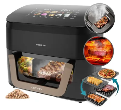 Produktbild von Cecotec Cecofry&Grill Smokin' 11000 Plus, Heißluftfritteuse, 11 l, 40 °C, 200 °C, Einzelbild, Schwarz