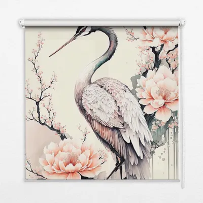 Produktbild von Seitenzug-Rollo Fensterrollo Jalousie - Lichtdurchlässig Springrollos - 120x180 cm - Reiher in Blüte
