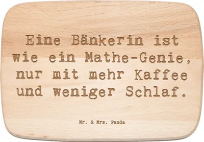 Produktbild von Mr. & Mrs. Panda Frühstücksbrett Spruch Bänkerin Genie - Transparent - Geschenk, Intelligenz, Finanzen, Liebevoll, kreative Geschenke, Holzbrett, handgefertigte, Beruf