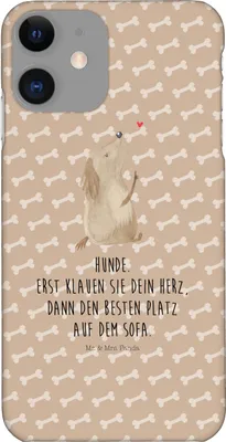 Produktbild von Mr. & Mrs. Panda Iphone 11 Handyhülle Hund Liebe - Hundeglück - Geschenk, Hülle, Cover, Frauchen, Smartphone, Handy Schutzhülle, Herz