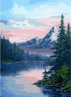 Produktbild von Malen nach Zahlen 5D Diamant Painting Berg See Set für kreative DIY-Dekoration.