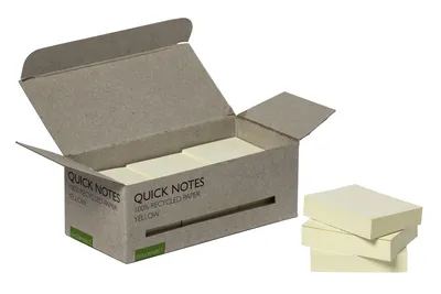 Produktbild von Samolepiaci bloček Q-CONNECT recyklované 38x51 žlté 12ks