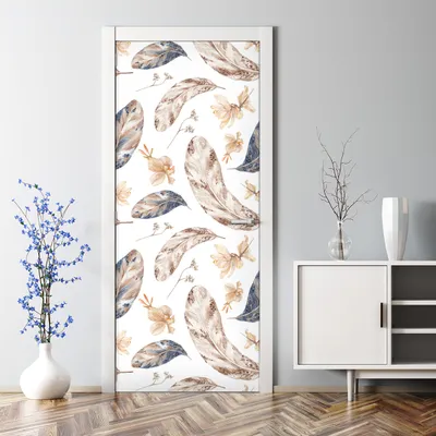 Produktbild von Dekorative Türposter Aufkleber Türsticker selbstklebend Klebefolie Wildblumen rosa 70 x 200 cm