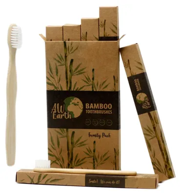 Immagine prodotto di Confezioni da 4 spazzolini in bambù - Bianco - 2 per adulti e 2 per bambini