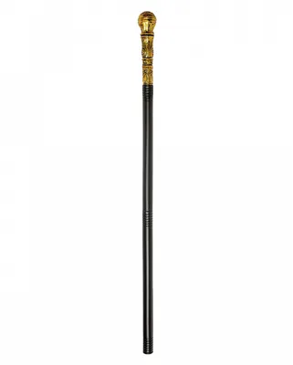 Produktbild von Steampunk Zepter Kostümaccessoire Gold Schwarz – Viktorianischer Herrscherstab mit Totenkopf Knauf – 75 cm Stab – für Damen & Herren – Halloween Fasching Karneval Cosplay