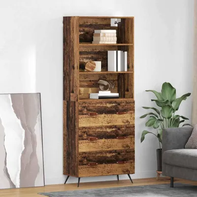 Obrázek produktu pro vidaXL Highboard old wood 69,5 x 34 x 180 cm materiál na bázi dřeva