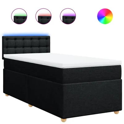 Produktbild von vidaXL Boxspringbett mit Matratze Schwarz 90x200 cm Stoff
