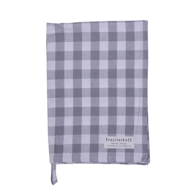 Produktbild von Krasilnikoff - Geschirrtuch, Trockentuch, Küchentuch KW2800 - Large checkered, grey - Baumwolle - 70 x 50 cm