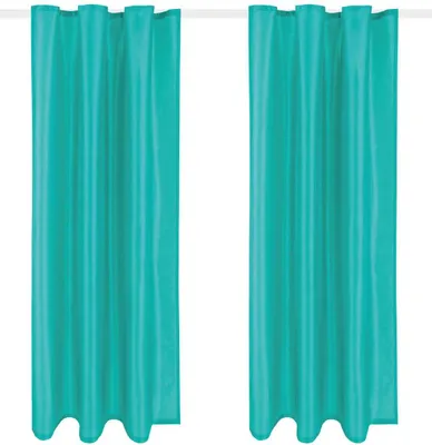 Image de lot de 2 rideaux opaques Alessia avec ruban universel 140x175cm turquoise