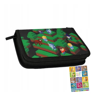 Produktbild von Goldkids - Federmäppchen 1 Fächer - Mäppchen für Mädchen und Jungen - Federmappe 1-Fach Federtasche - Schulmäppchen und Hausaufgabenheft - Pixel Game